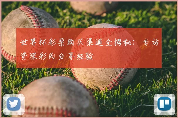 世界杯彩票购买渠道全揭秘：专访资深彩民分享经验